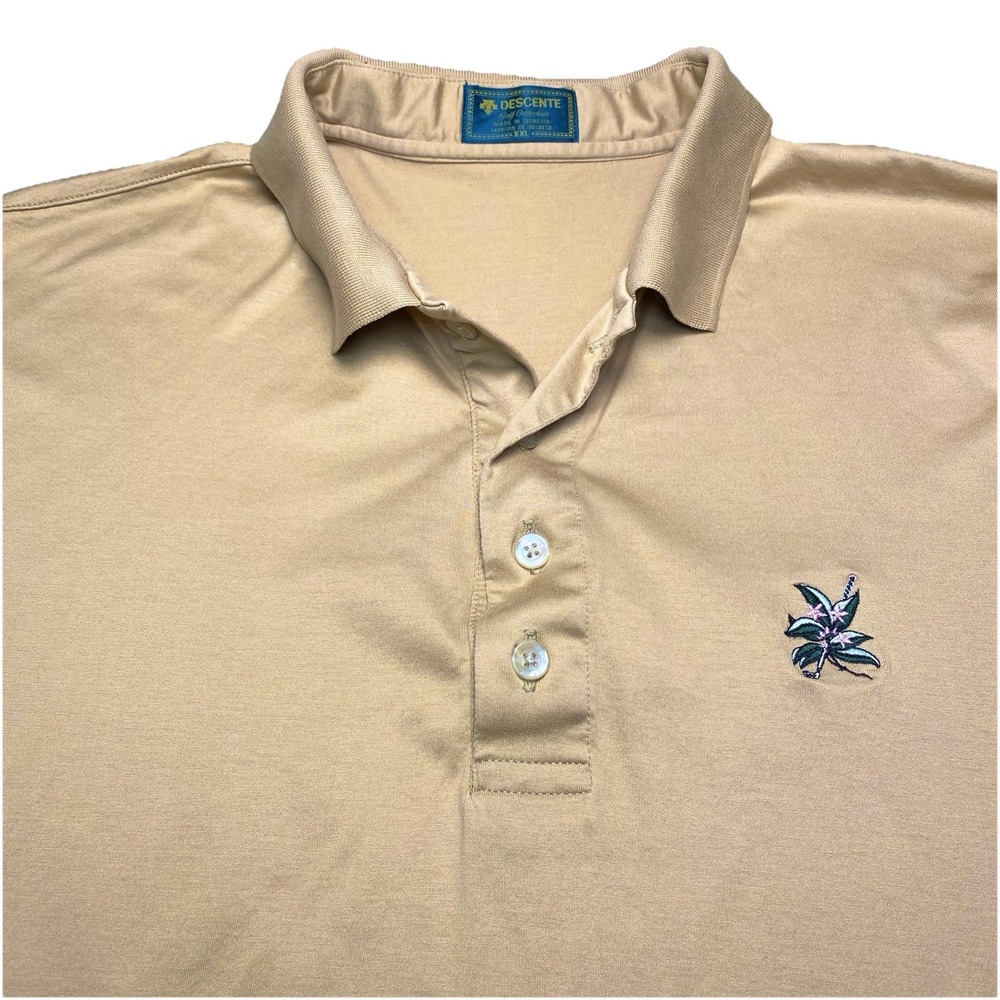 Laurel Valley Descente Golf Polo XXL Mens S/S Amber Gold Solid